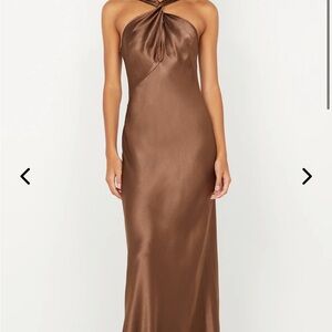 ELISIA TWIST MAXI DRESS - MILK CHOCOLATE
